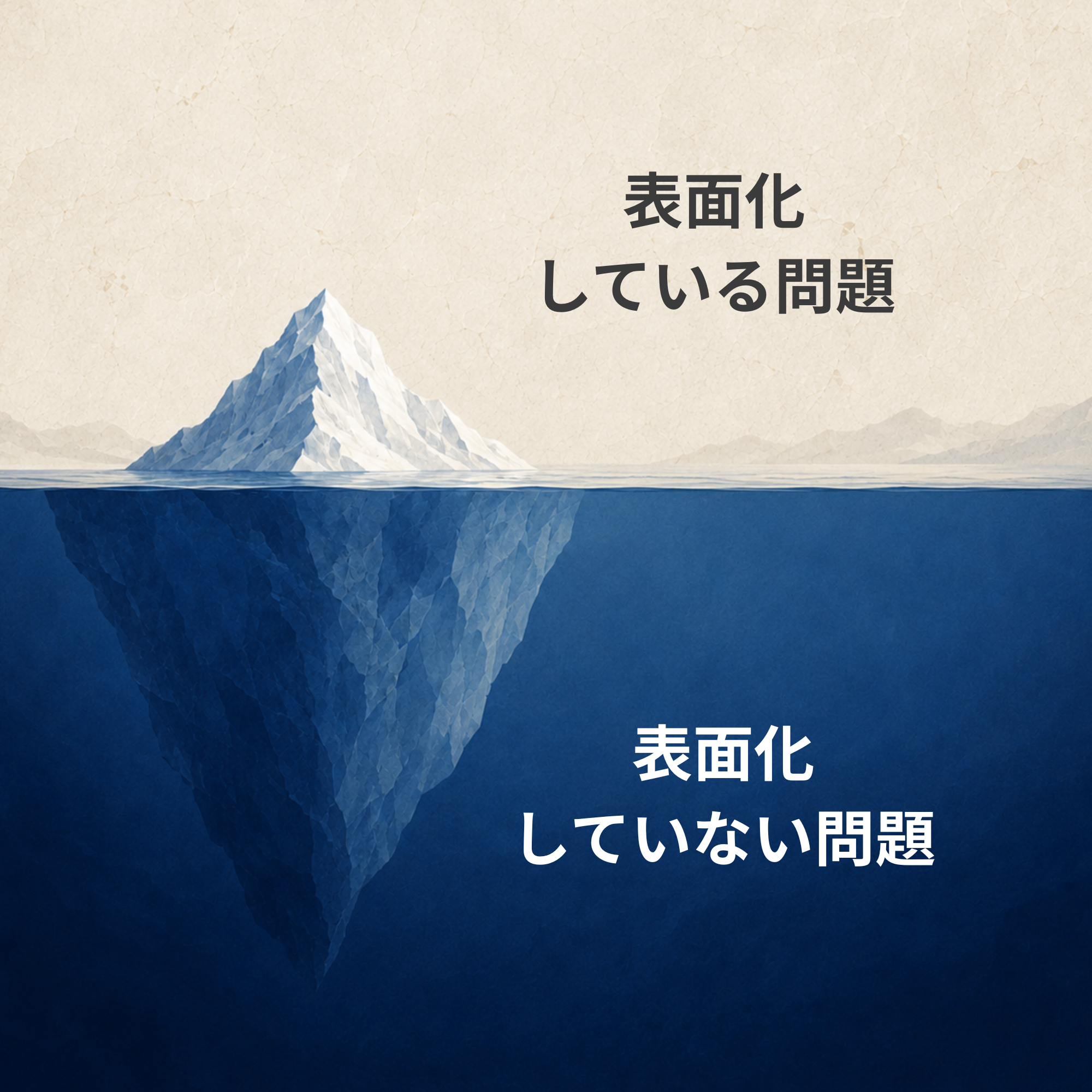 表面化していない課題 — 氷山の一角